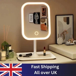 LED Makeup Mirror with Touch Control, White