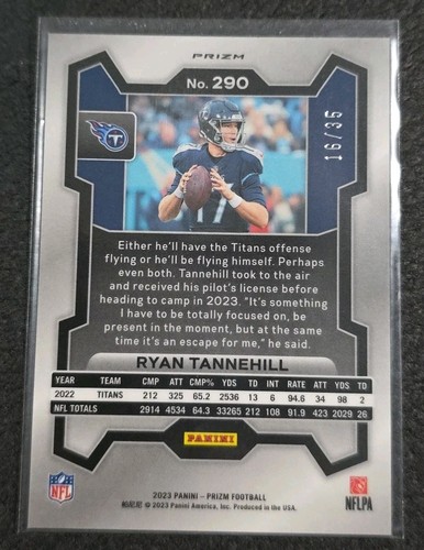 2023 Panini Prizm Red Shimmer Prizm 16/35 Ryan Tannehill #290 Titans quasi nuovo! SP - Foto 2 di 3