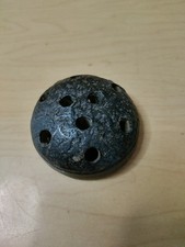 Vintage Black Pottery 9 Hole Flower Frog  Made in Japan