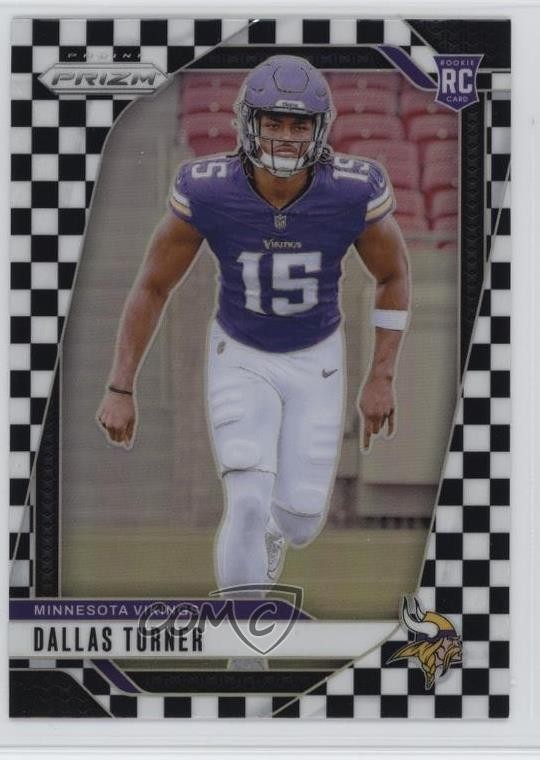 2024 Panini Prizm Rookies Black & White Checker Prizm Dallas Turner #324 oh4