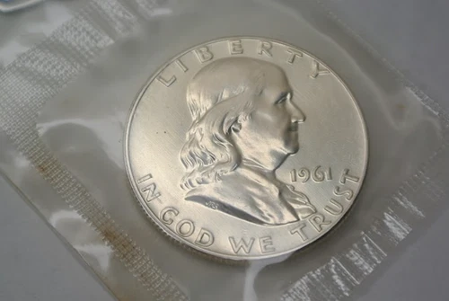 1961-P 90% SILVER SUPERB GEM UNCIRCULATED PROOF SET FRANKIN HALF DOLLAR!!! D16