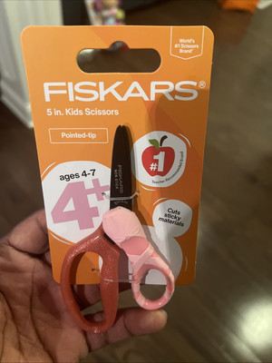 Fiskars  5 Inch Kids Scissors  Ages 4+  Pointed Tip, Safety Edge Blades