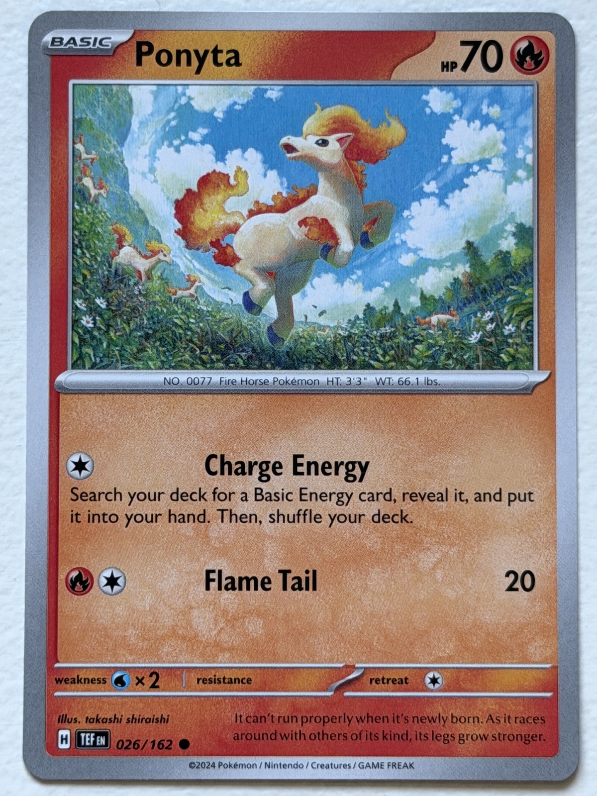 Ponyta 26/162 Temporal Forces Common Near Mint Pokemon