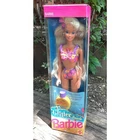 Vintage 1992 Glitter Beach Barbie Doll Mattel 3602 NRFB Retro Swimsuit Lotion