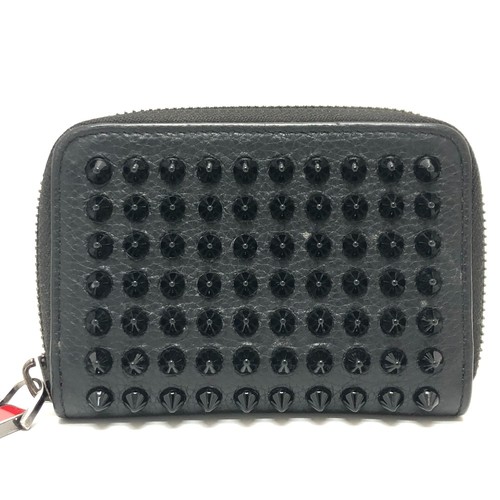 Christian Louboutin Studs coin purse Coin Case Wallet coin purse Leather Black - Picture 2 of 9