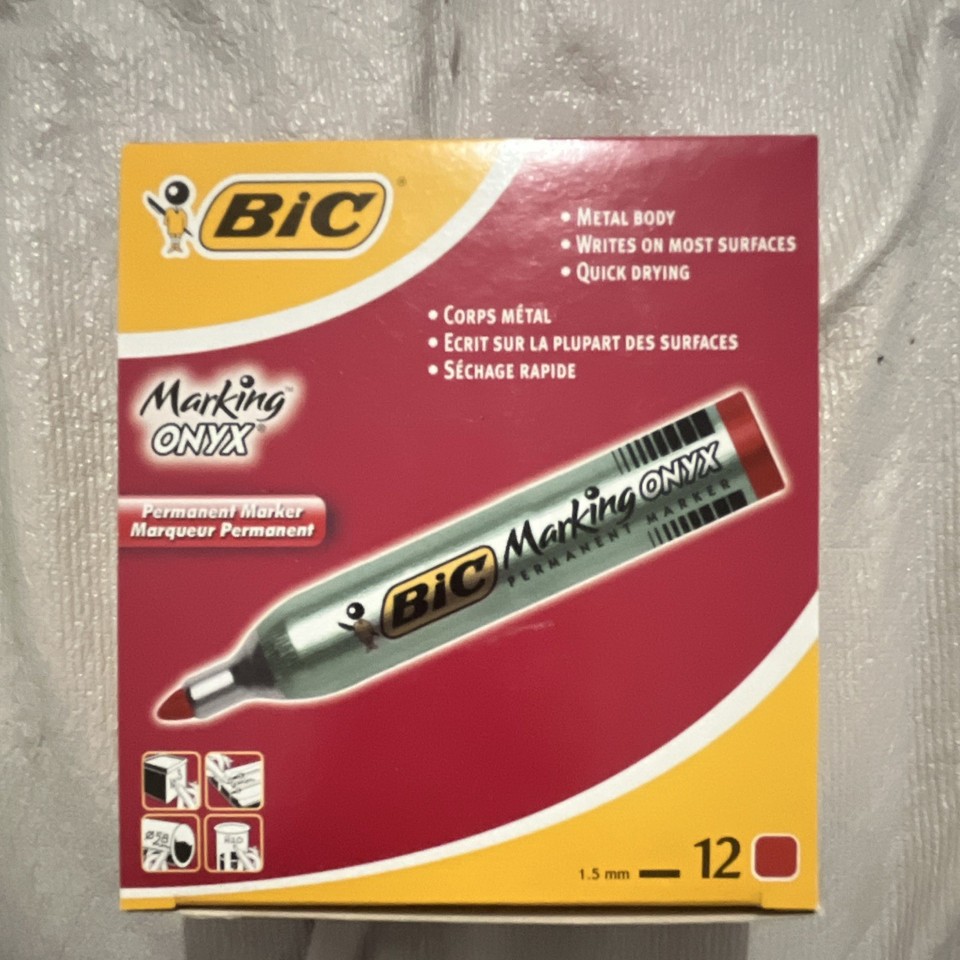 BIC Marking Onyx marqueur permanent pointe 1,5 mm marqueur lot de 12 pcs