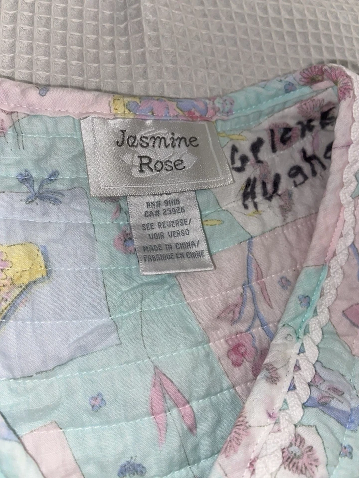 Vestido de Noche Floral Rosa Jazmín Manga Corta Casa Vestido Tumbona Para Mujer’s Grande Foto 3 de 4