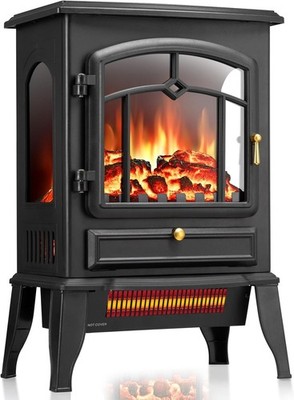 Electric Fireplace Stove 5100 BTU Heating Electric Fireplace Heater  1500W 22in