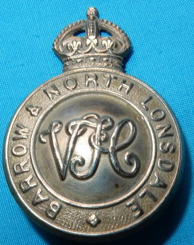 WW1 MILITARY CAP BADGE BARROW & NORTH LONSDALE VTC VOLUNTEER TRAINING CORPS