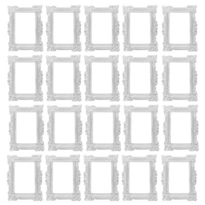  20 Pcs Small Size Picture Frame Mini Craft Frames Dollhouse Miniatures