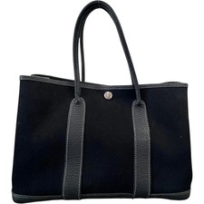 Hermes Women's Garden Party 30 Toile Bag Black