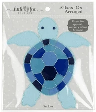 FABRIC EDITIONS Little Feet Boutique Iron-On Applique-Sea Life-Turtle,Multicolor