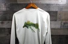 Simms Shirt Mens Medium Light Gray Long Sleeve Fishing Performance Polyester