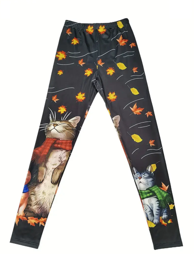 GREAT AUTUMN THEME CAT / KITTEN LEGGINS - Picture 6 of 6