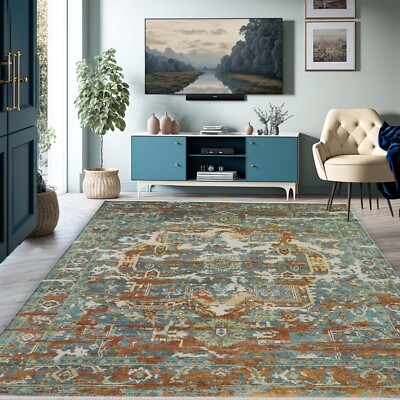 LoomBloom Muted Turkish Oushak Hand Knotted 100% Wool Area Rug Beige 7'10''x10'1''