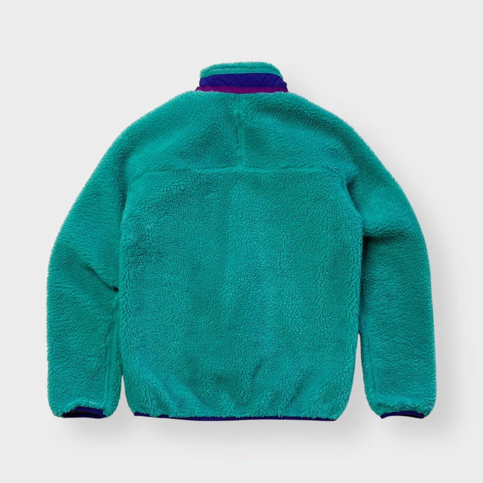 Y2K винтажный Patagonia ретро-X глубокий ворс флисовая куртка, бирюзовый/фиолетовый 2013, девочек XL 14 - Изображение 2 из 4