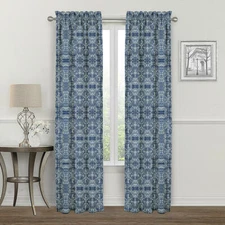 Essential Home Thermal Lined Shawn Blue Indigo Panel Pair - 2 Panels 37x63" ea