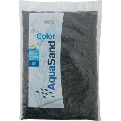 Sable aquatique 2-3 mm noir ébène 1kg pour aquarium. - Photo 1/2
