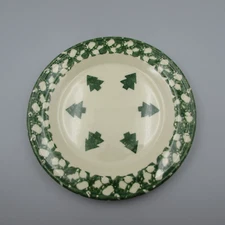 Henn Pottery Roseville Green Sponge Tree Salad Plates - Set of Four