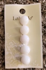 Sewing Buttons White Round Oval Shank 7/16 inch 11mm 5 Pieces LaMode