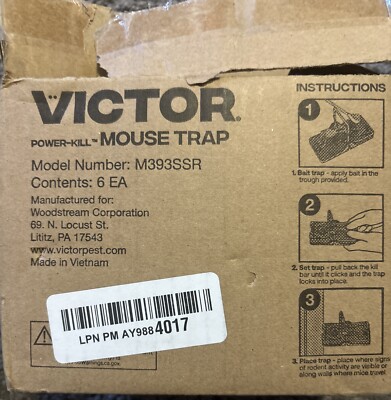 Victor M393SSR Power-Kill Easy Set Mouse Trap - 6 Reusable Mouse Traps