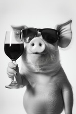 PIG  Framed or Print Only Kitchen / Bar Wall Decor Fun Poster  Prints A4 / A3