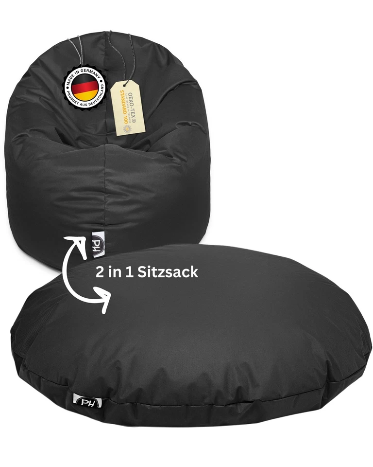 Patchhome 2 Varianten in 1 Sitzsack Sitzkissen Beanbag Gamer Kissen Tobekissen - Bild 1 von 1