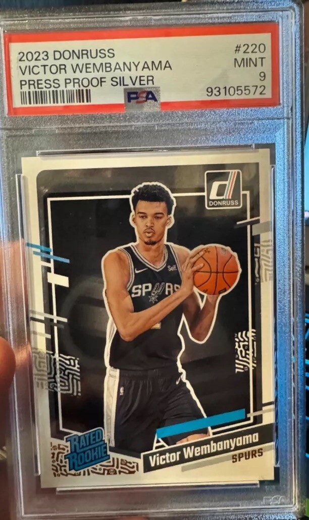 Victor Wembanyama 2023 Donruss Rated Rookie #220 Press Proof Silver PSA MINT 9