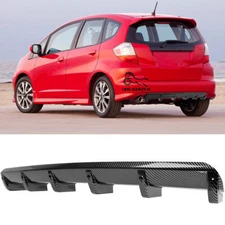 Carbon Rear Diffuser Lip Bumper Splitter Spoiler 6 Fin For Honda Fit 2006-2020