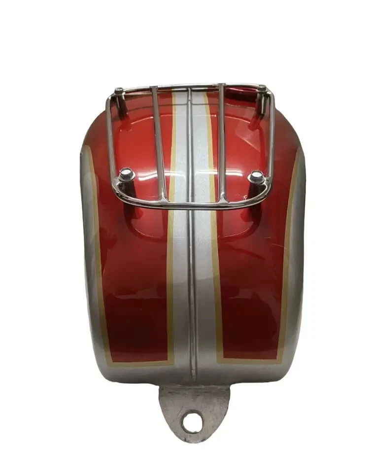 Fit For Triumph T120 BONNEVILLE 3.5 Gallon Cherry & Silver Painted Petrol Tank - Imagem 3 de 4