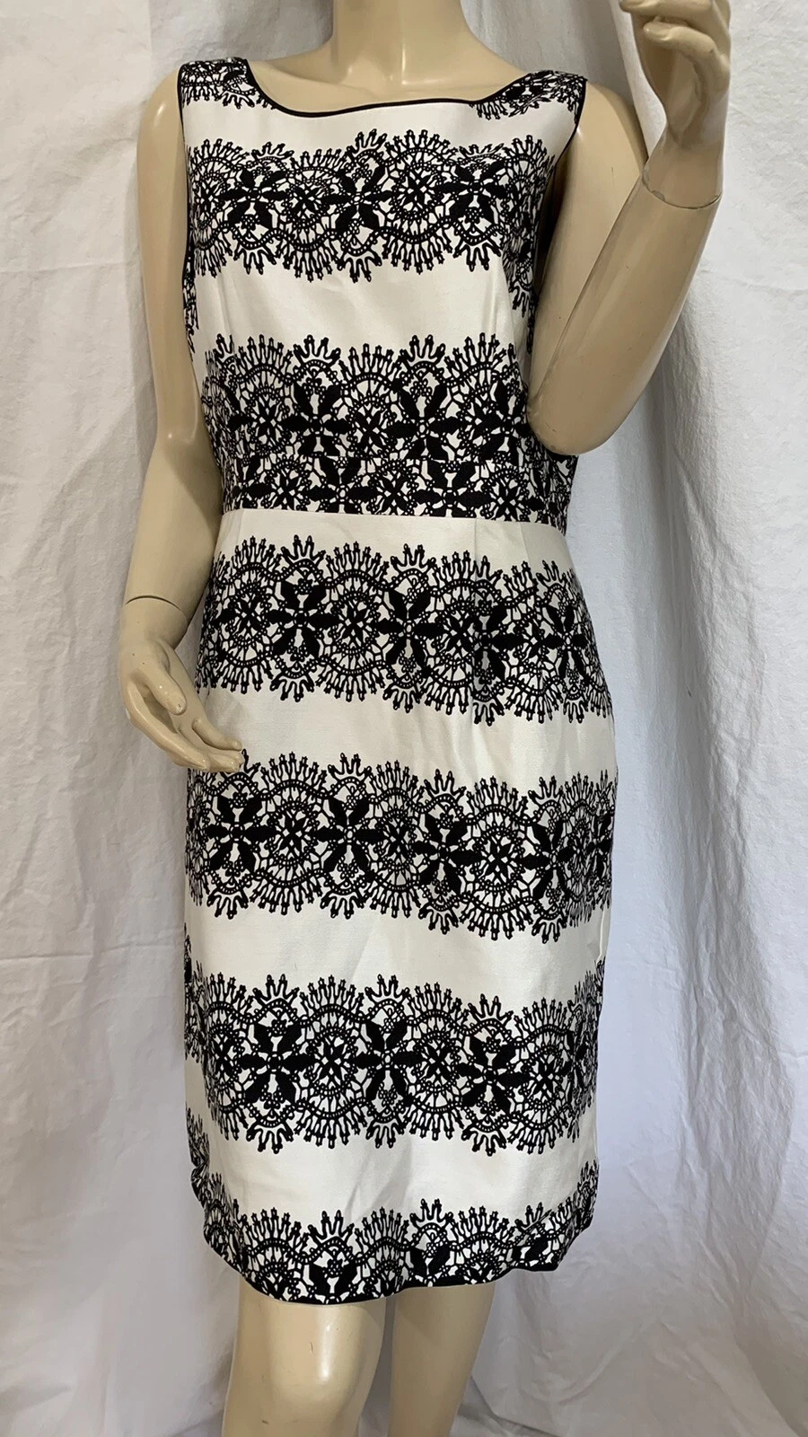 Abito donna bianco e nero KATE SPADE Made in Italy taglia 10