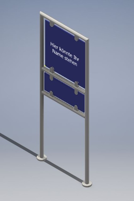 Werbeschild Mod B2 Edelstahl Rohr Firmenschild Infostander Reklame Schild Ebay
