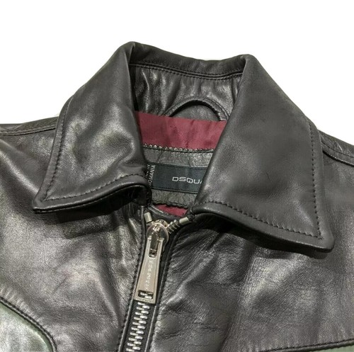 Dsquared2 Mens Pure Pelle Leather Biker Jacket Bomber IT 46 UK 36 RRP £1875 - Picture 5 of 12