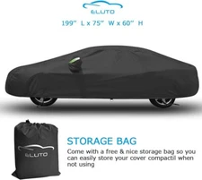ELUTO Sedan Car Cover Waterproof All Weather Outdoor Car Covers UV Protection