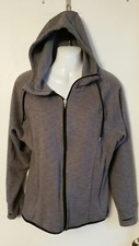 Tek Gear Gray Hooded Full Zip Thumb Hole Jacket Sz M Women's