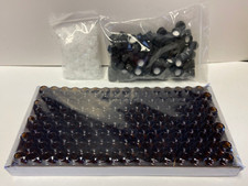 144 Sample 5/8 Dram 2ml Amber Glass Bottles - Essential Oils - seals black caps