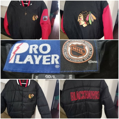 (TOP ZUSTAND) Vintage PRO PLAYER Chicago Blackhawks Wendemantel Jacke - Bild 1 von 12