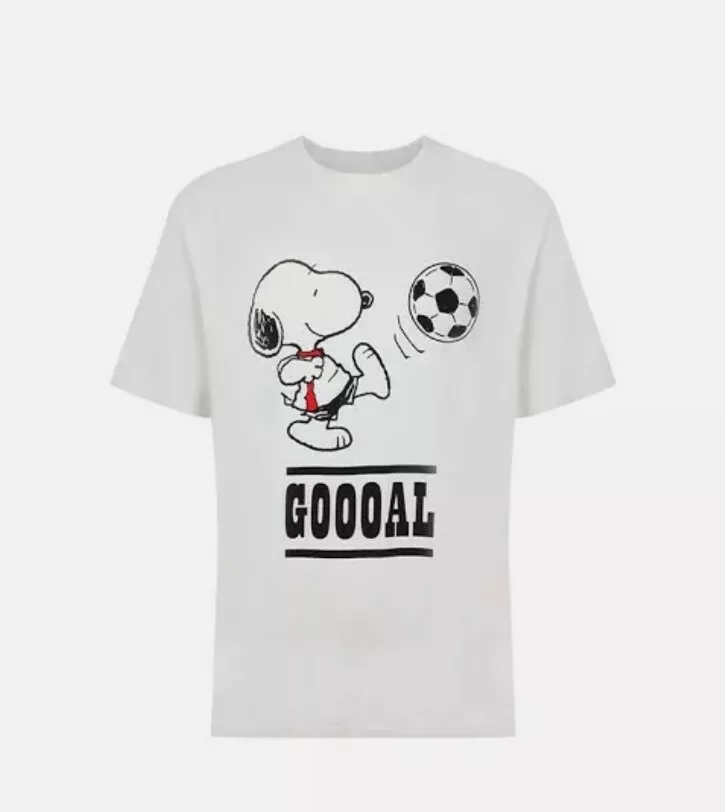 adiós Resistencia Risa Levi&#039;s x Peanuts Men&#039;s Soccer Football Goooal Snoopy Short Sleeve  T-Shirt | eBay