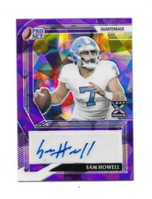 2022 Pro Set RC Auto SP Sam Howell Purple Cracked ICE #3/20 Seattle Seahawks