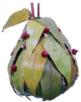 Leaf Twig Berry Pear Natural Green Country Fruit Craft Floral Decor Filler 635f