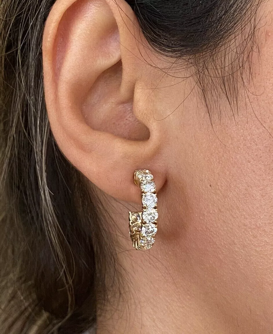Single diamond cheap hoop earrings