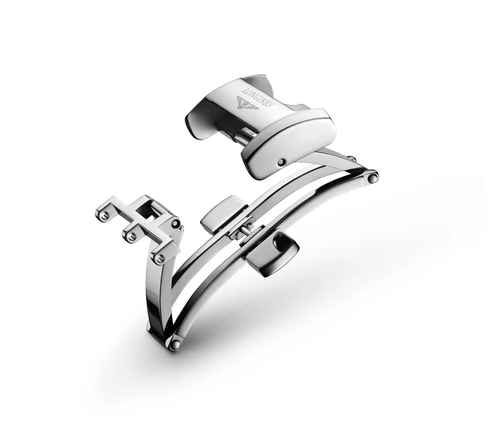 Original Longines 20mm Silver Clasp Buckle For Leather Straps 20mm at Buckle End - Image 2 of 2