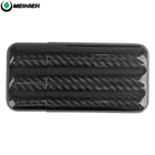 3K Glossy Travel Cigar Case Carbon Fiber Humidor Holder 3 Count W/ Gift Box