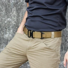 1.75" Tactical Belt Quick Release EDC Riggers Belt CQB Military Airsoft Duty BK