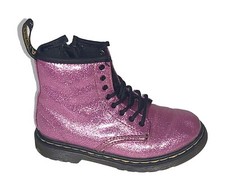 Dr Doc Martens Toddler Girls Size 10 EU 27 Pink 1460 Glitter T Boots