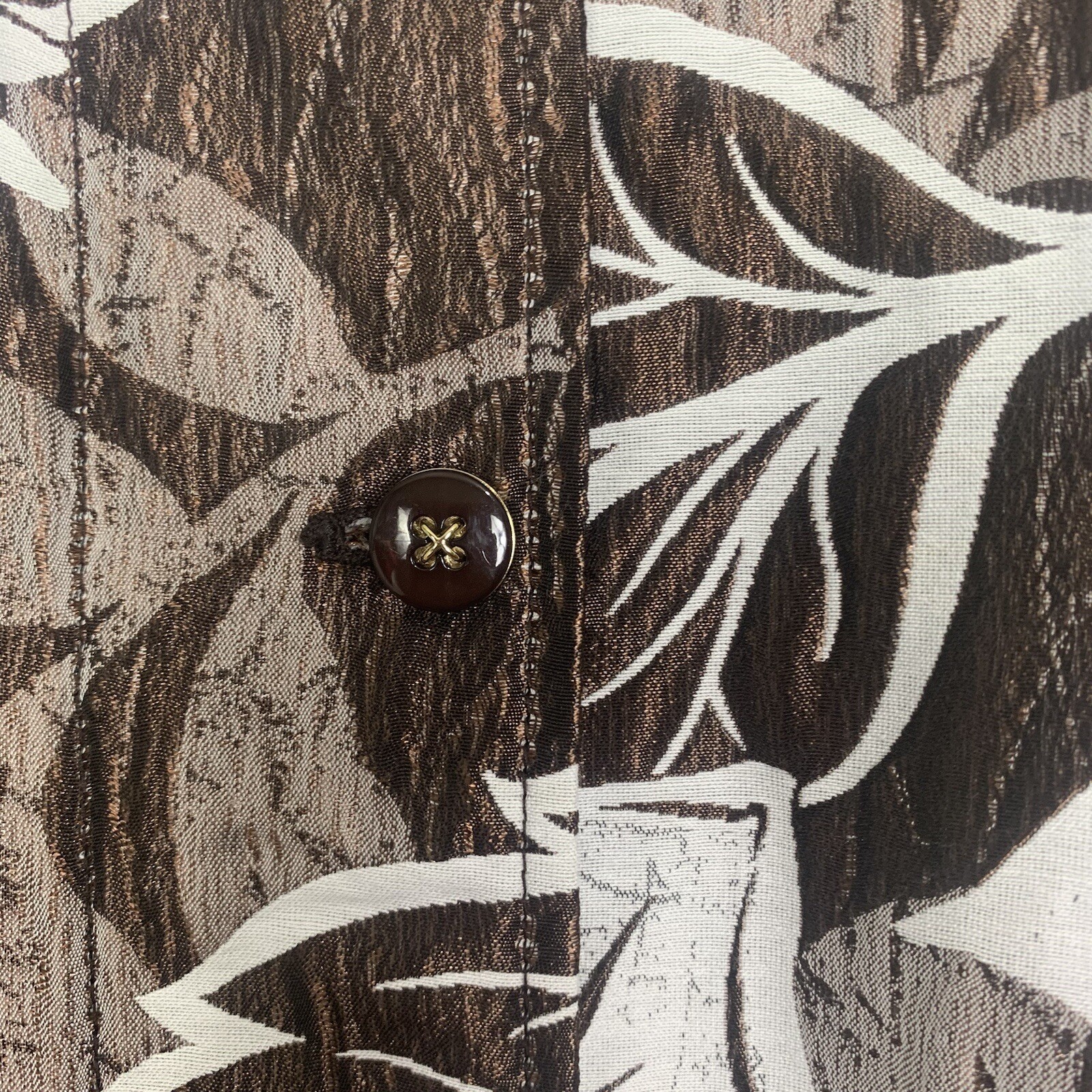 St John Leaf Print Short Sleeve Light Weight Jack… - image 6