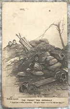 The Thirst for Reprisals Bruce Bairnsfather Ser 2 World War 1 Art Postcard B684