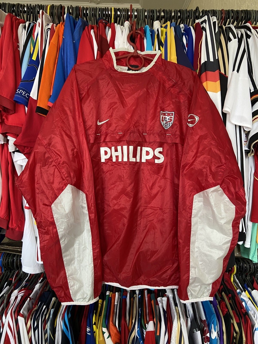 2000s USA FOOTBALL SOCCER TRAINING LIGHT SWEATSHIRT NIKE RED sz L