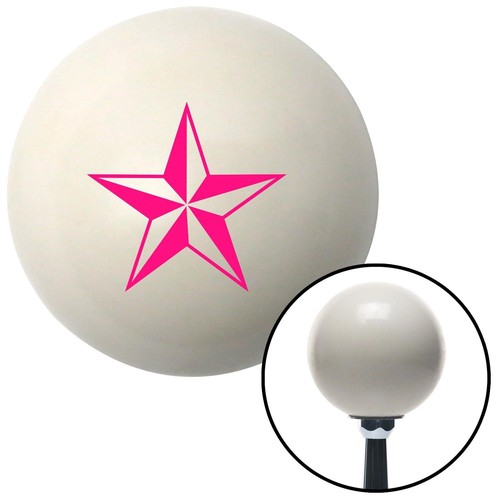 Pink Tattoo Star Thin Ivory Shift Knob w/ M16x1.5 Insert Shifter Auto