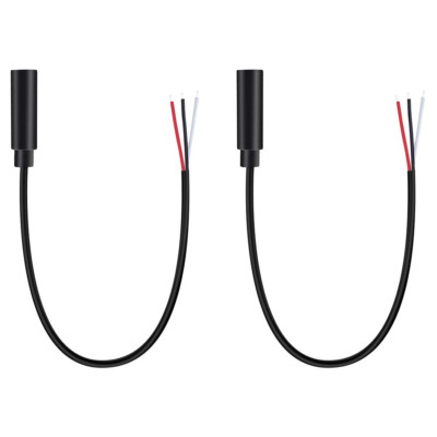 (2 Pack) Replacement 3.5mm Female Jack to Bare Wire Open End TRS 3 Pole Stereo 1